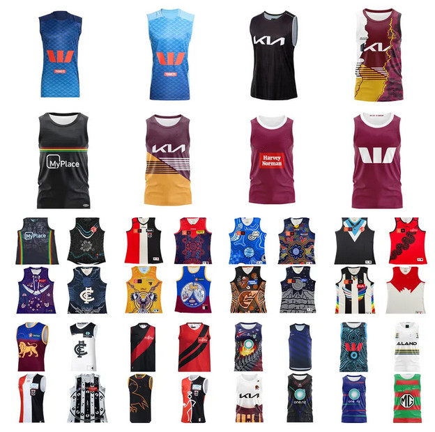 2025 2026 AFL port Adelaide crows Essendon Bombers Rugby jerseyS 24 25 26 Brisbane Lions fremantle dockers tank coast suns vest Rules football shirt
