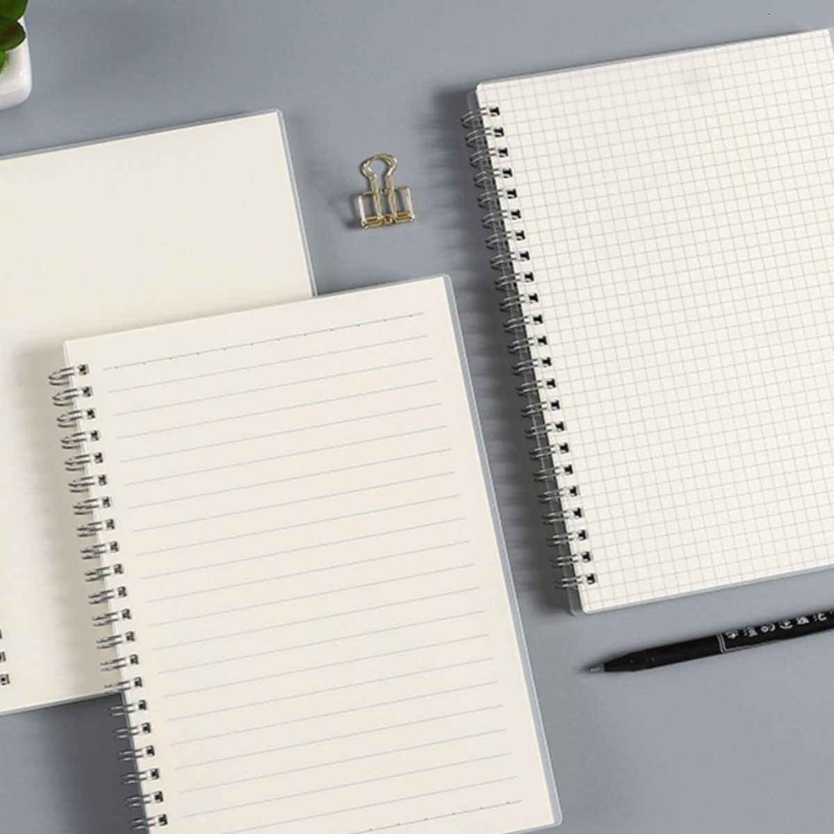PP Spiral Notebook Student A5 Lined Simple College Student Notebook Thickened Grid B5 Strap Memo Blank Notebook S260209UUY3