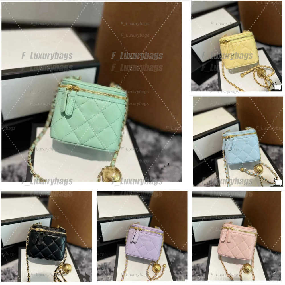 Cases Womens Luxury Purse cc Crush Gold Ball Vanity Box With Mirror Metal Hardware Matelasse Chain Crossbody Bag Shoulder Handbags Cosmetic Case Makeup Pouch2026