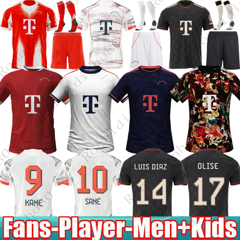 25 26 Bayern Munich soccer jerseys Home Away KANE OLISE SANE LUIS DiAZ MUSIALA PAVLOVIC UPAMECANO DAVIES 125 anniversary edition soccer jerseys clothing set