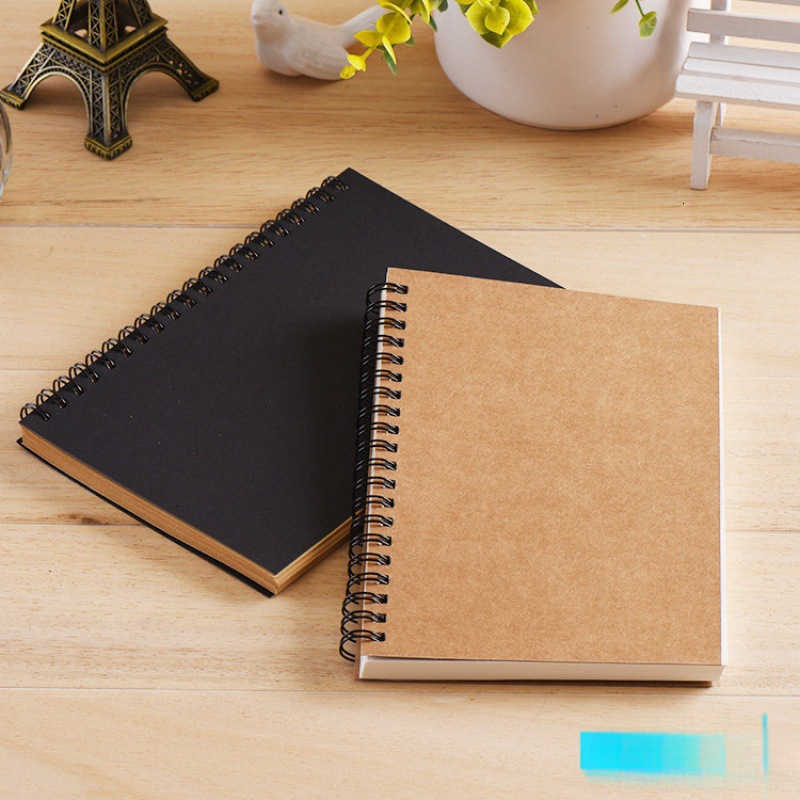 Creative Kraft Paper Sketchbook Diary Spiral Notebook Simple Design S260209