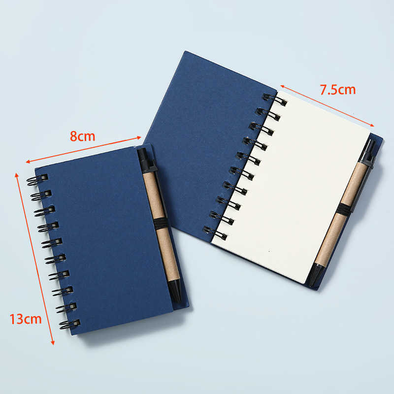 Kraft paper notepad with blank pages spiral-bound design marked for note-taking S260209