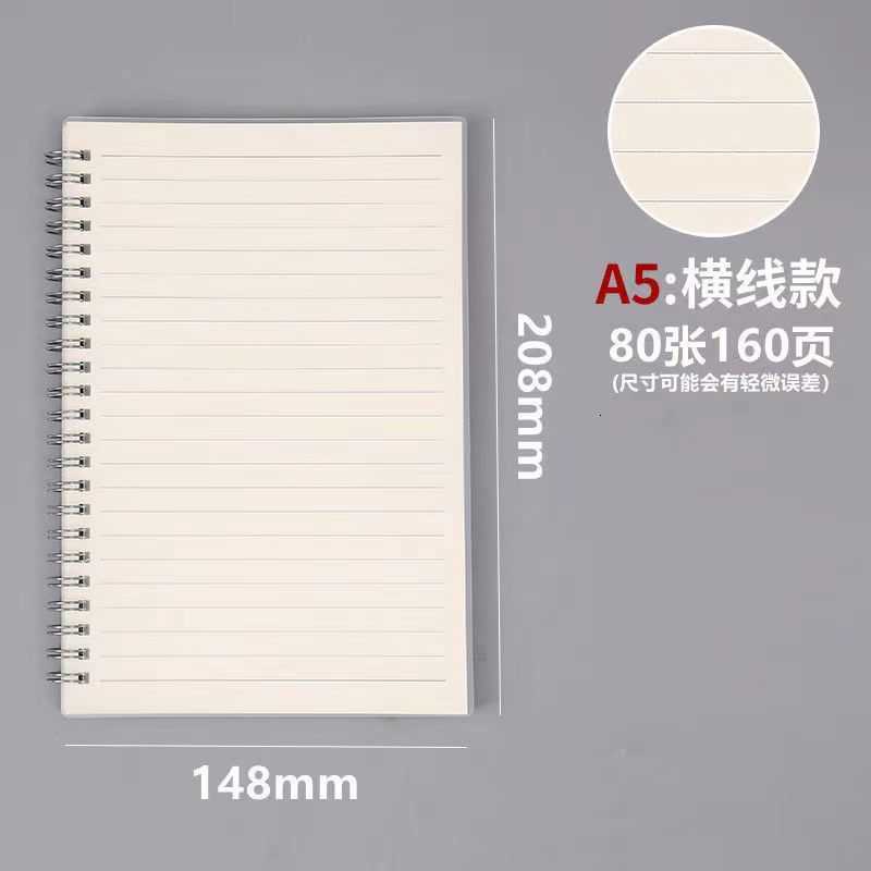 Transparent A5 Spiral Notebook B5 Thickened Notebook A4 Lined Grid Blank Loose-leaf Notebook A6 Mini Notebook S260209