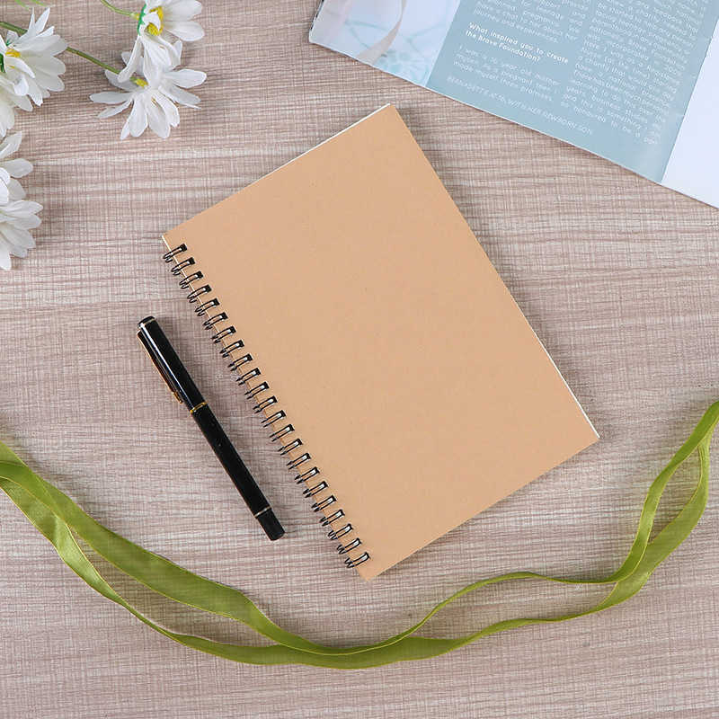 B5 Kraft Paper Spiral Notebook Student Sketchbook Loose-Leaf Notebook A5 Business Office Notepad S260209