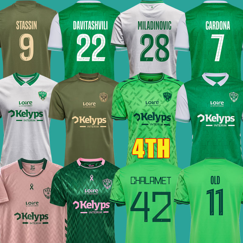 2025 26 maillots AS Saints Etienne Soccer Jerseys STASSIN MOUEFFEK 26 maillot ASSE Etienne BOUCHOUARI TARDIEU BATUBINSIKA Football shirts equipment 4TH Special