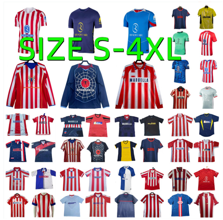 24 25 26 Atleticos de Madrid Soccer Jerseys 2025 2026 SUAREZ J.ALVAREZ FALCAO 94 95 96 97 98 99 00 11 12 13 14 15 16 17 Simeone GRIEZMANN F.TORRES ALEX B. vintage football shirt
