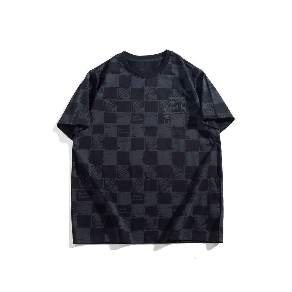 Men's Plus Size T-shirt Summer Checkered Short Sleeve Trendy Loose Fit Casual Shirt Loose Fit For All Body Types Daily Outfit Home Casual