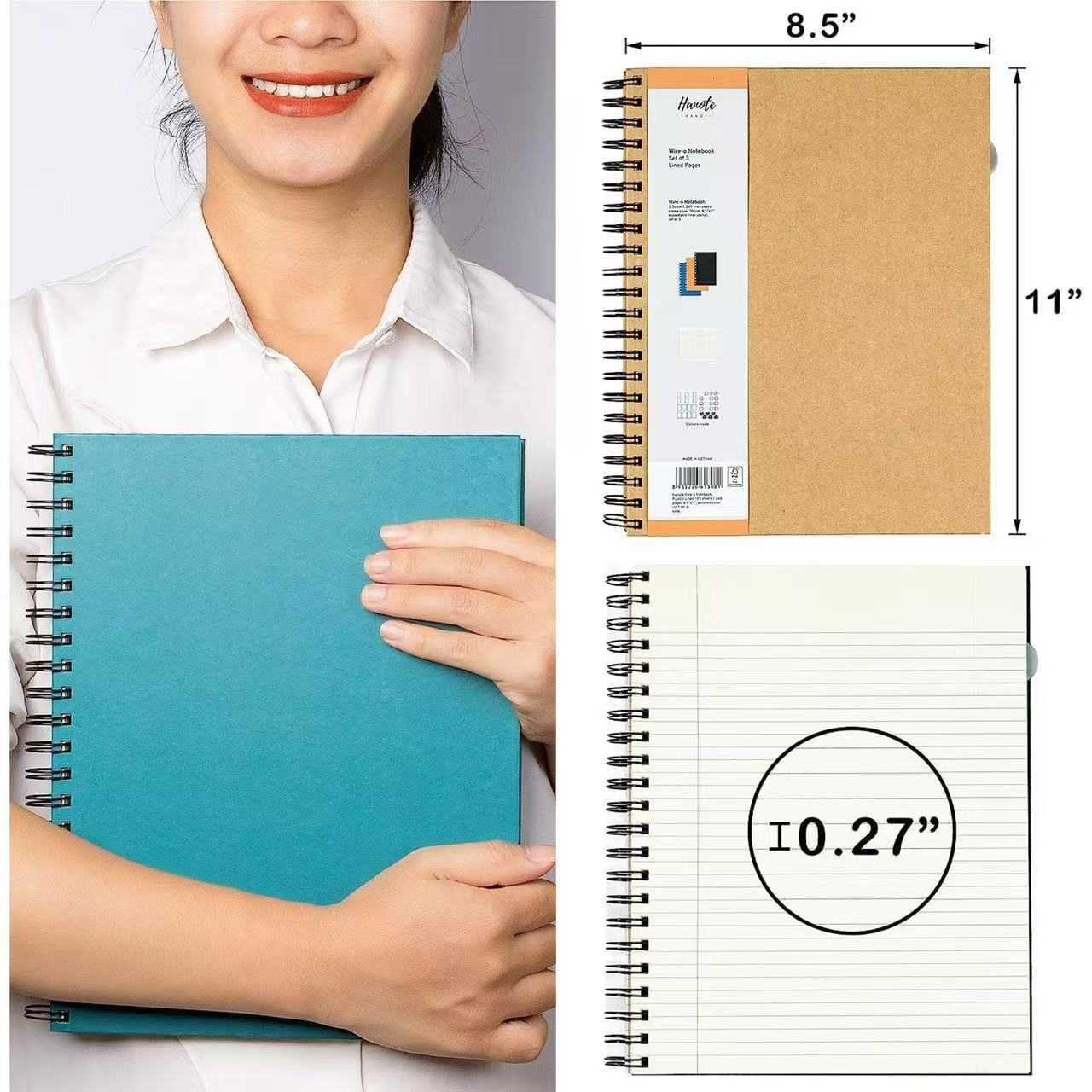 Hardcover A4/A5 Kraft Paper Spiral Notebook Detachable Simple Pocket Notebook Student Loose-Leaf Notepad S260209