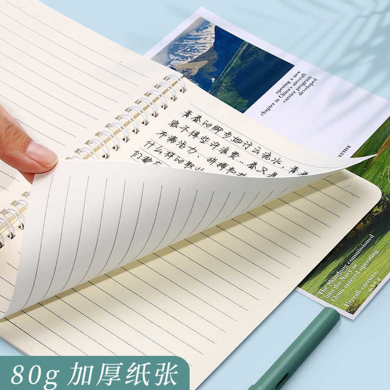 Thickened cartoon A5 spiral notebook high aesthetic student notebook with a fresh and simple design S260209