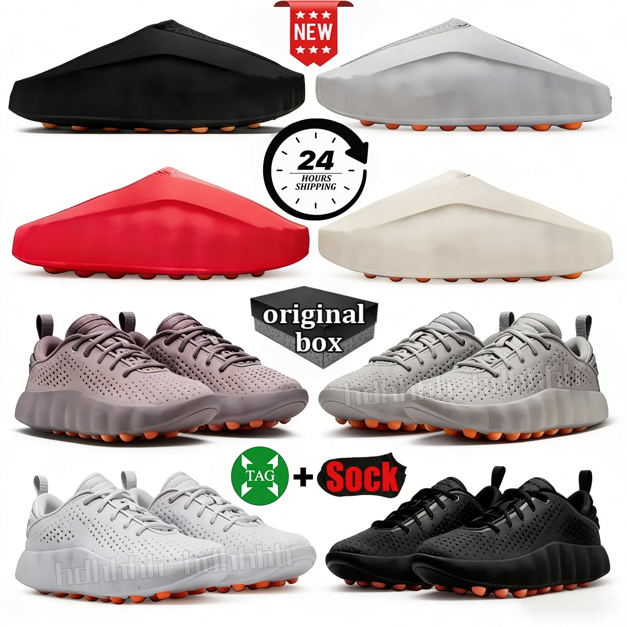 Desginer Shoes Mind 001 Slides Mind002 Slippers Soft Rubber Tech Comfortable Sandals Mules Clog Black Red Bone Light Smoke Grey Mens Womens Summer Running Shoes 36-47