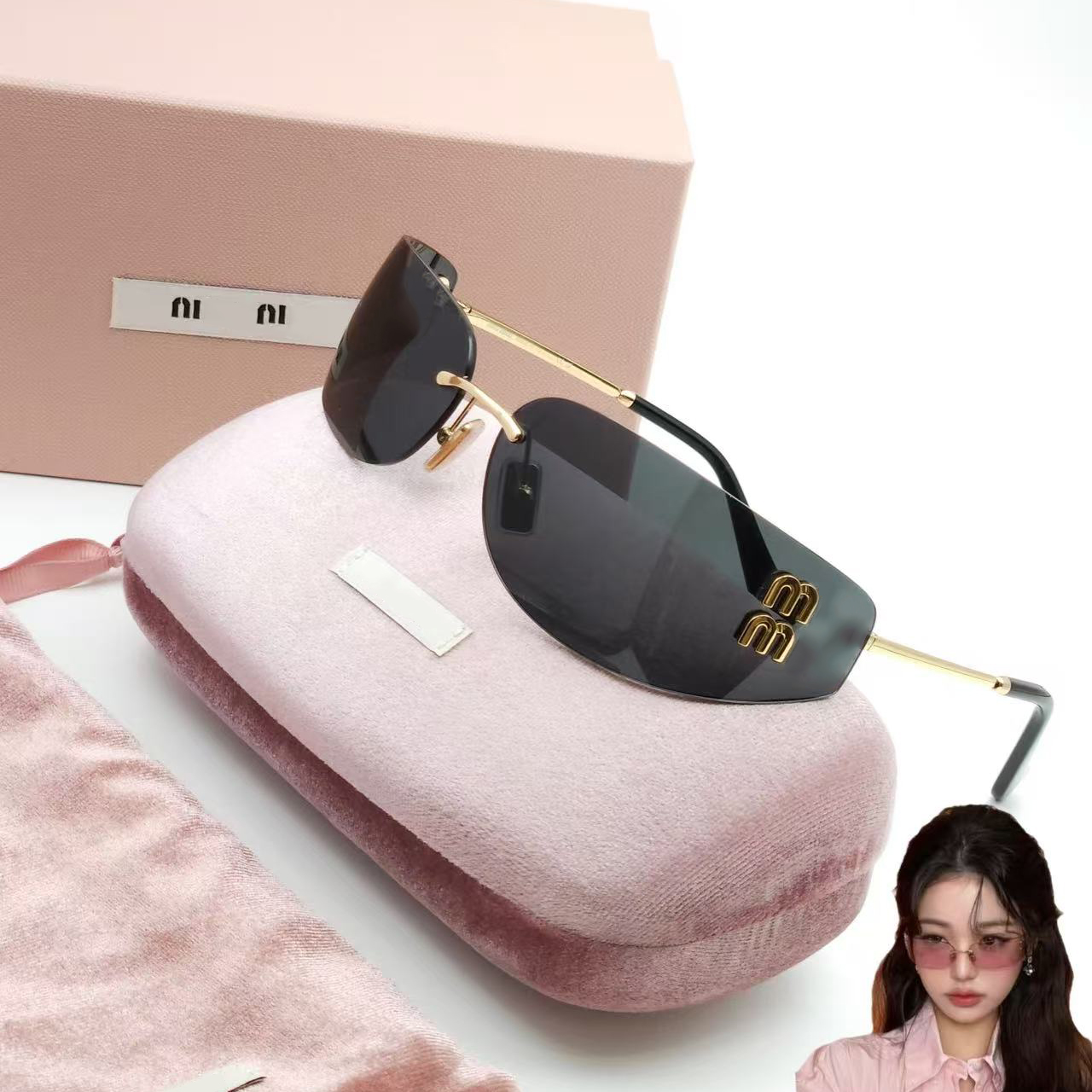 Designer Sunglasses Women Sunglasses Luxury Classic Fashion Cute Pink Oval Outdoor Leisure Driving Fishing Beach Sunscreen UV400 Holiday Gift with Original Box II