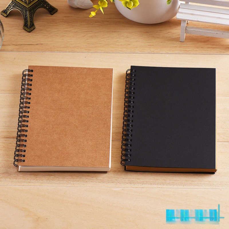 Creative Kraft Paper Sketchbook Diary Spiral Notebook Simple Design S260209