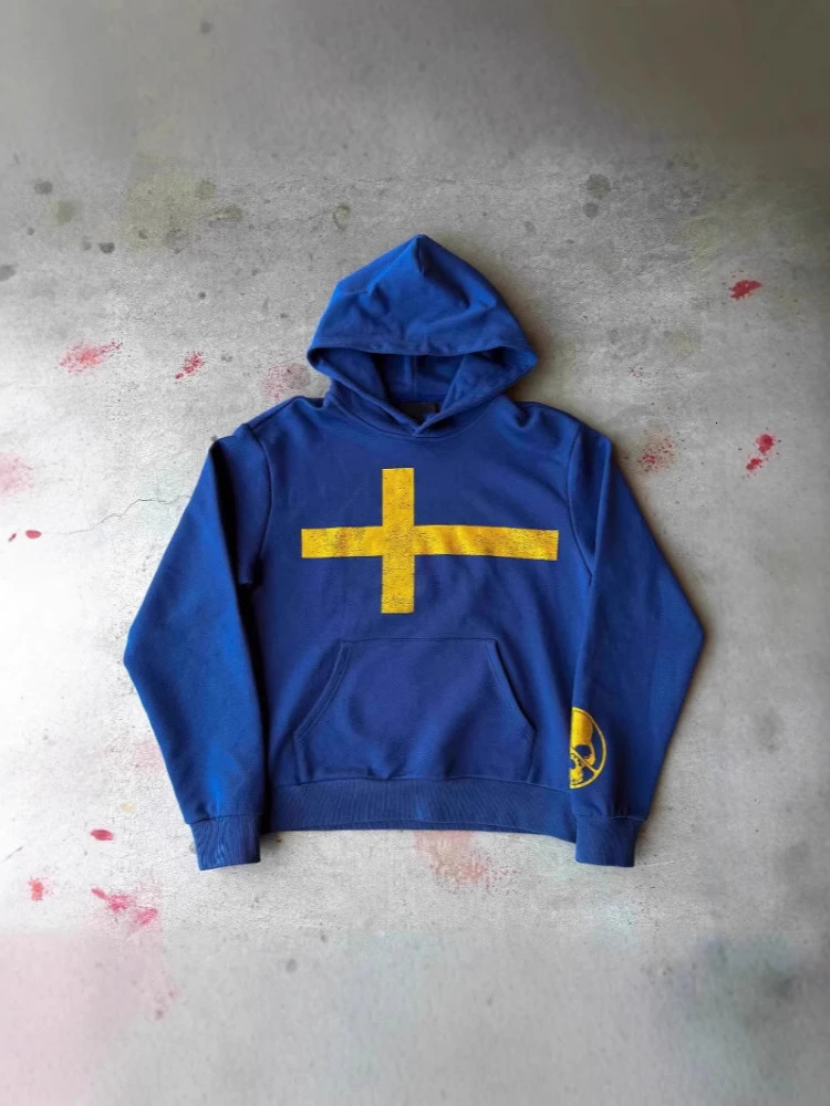 pullover jacket unisex printed sweatshirt hooded retro trend loose and versatile top 260208