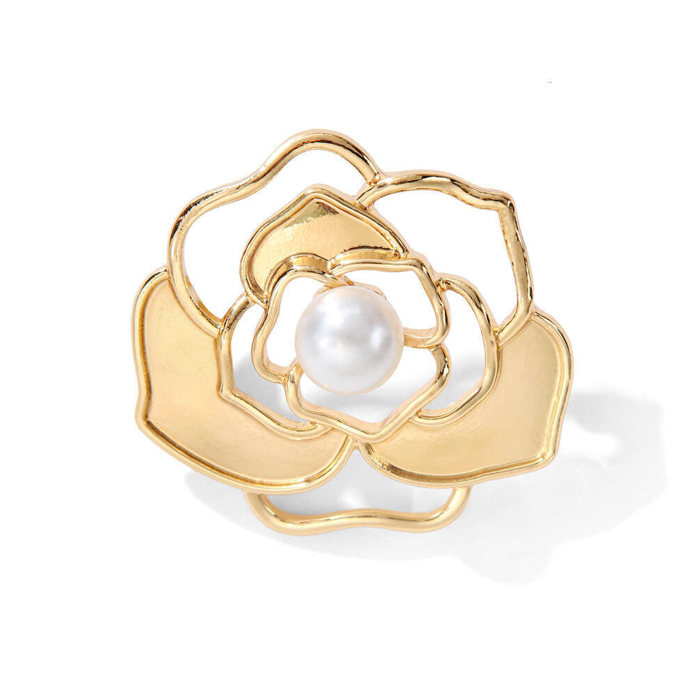 DIY Handmade Mother-of-pearl Inlay Brooch With Pearl Camellia Base And Decorative Pieces