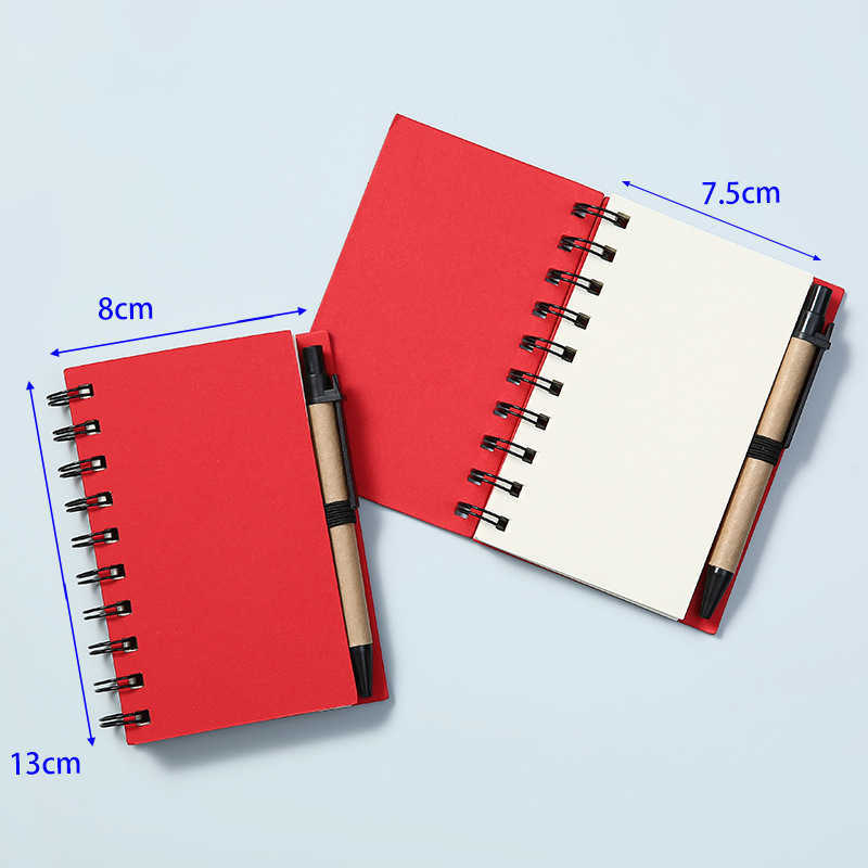 Kraft paper notepad with blank pages spiral-bound design marked for note-taking S260209