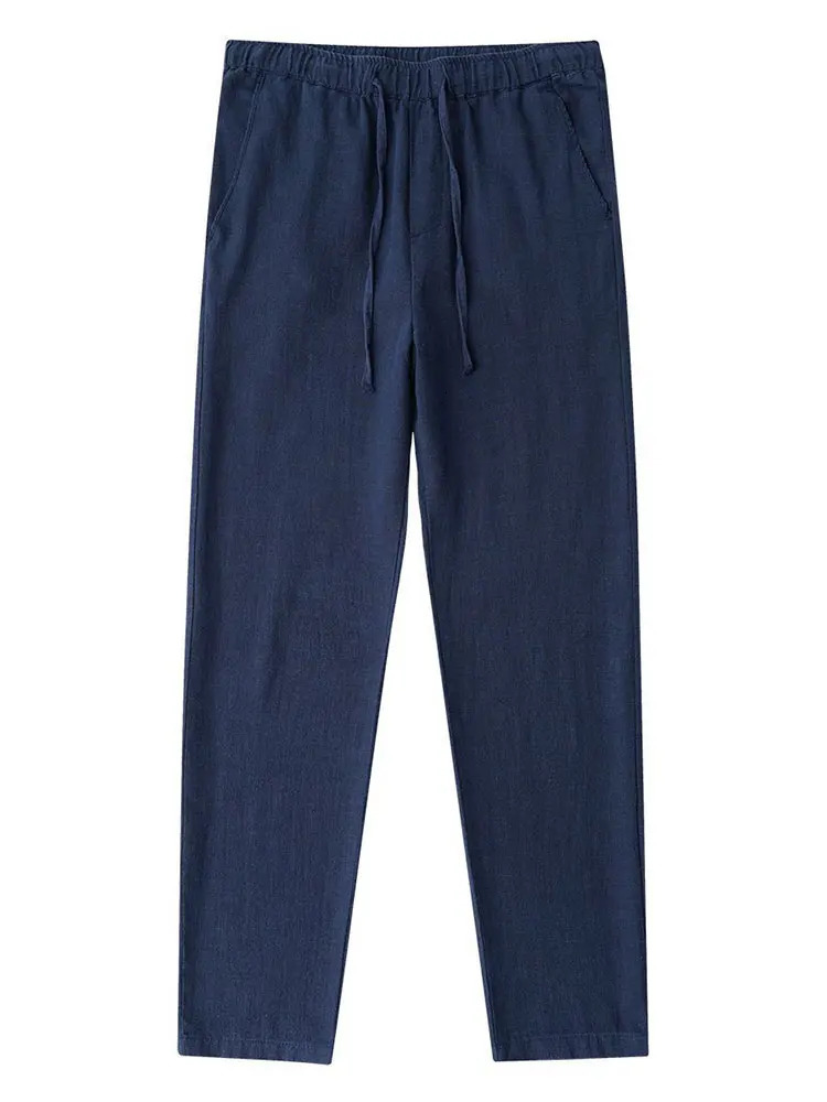 Casual Cotton Linen Chino Pants Men Wide Leg Lightweight Baggy Cotton Sweatpants Male Sport Jogger Straight Work Trousers 260311