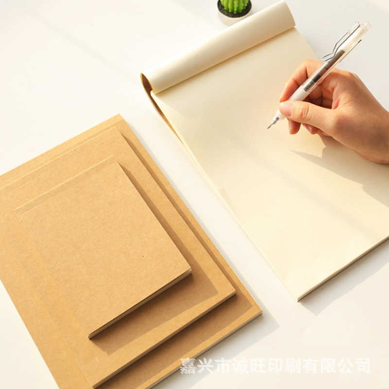 A5 Kraft Paper Draft Notebook for Primary and Middle School Students A6 Flip-Up Blank Page Draft Paper Simple Portable Notebook S260209