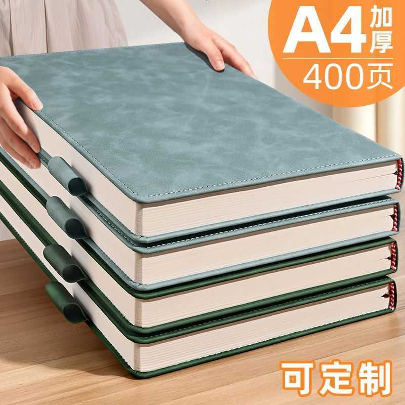 A4 large notebook for business work office meeting notes and record-keeping with extra-thick soft leather cover S260209