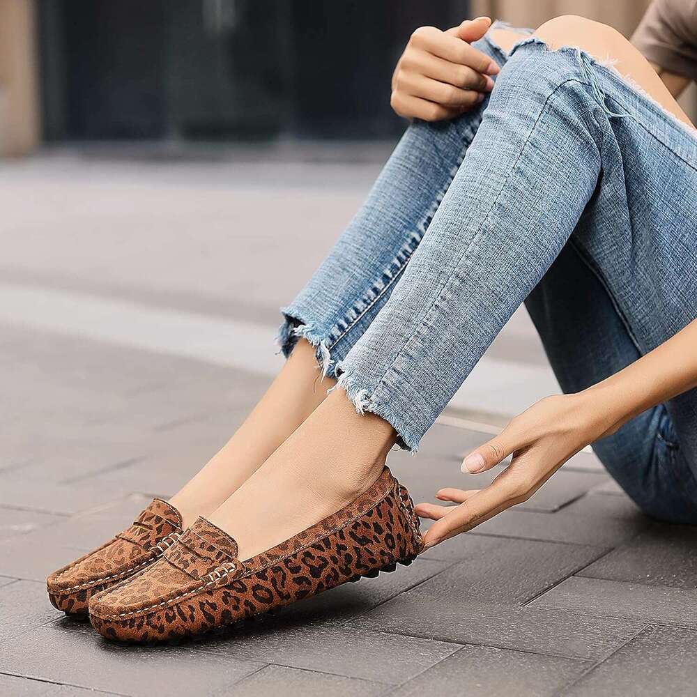 Women S Suede Leather Casual Penny Loafers Retro Ladies Moccasins Driving Mocs Comfort Slip On Fashion Boat Shoes Classic Flats
