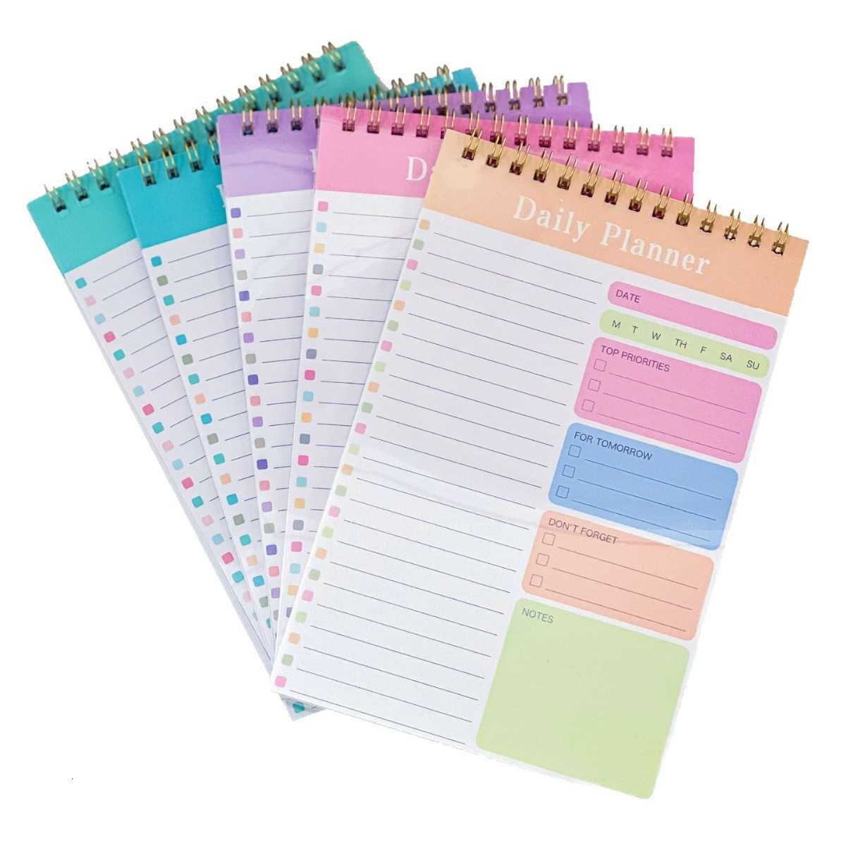 Beginners loose-leaf notebook with transparent coil weekly A5 coil notebook for high school time planning for teachers S260209