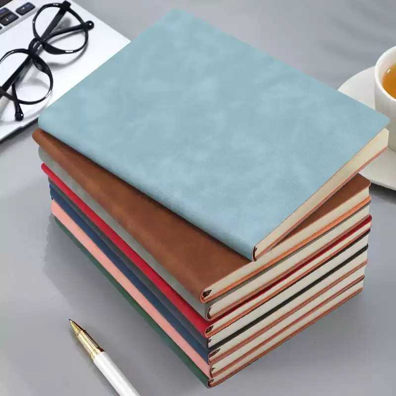 A5 Sheepskin Notebook Simple Journal Business Office Meeting Record Book PU Leather Notebook S260209