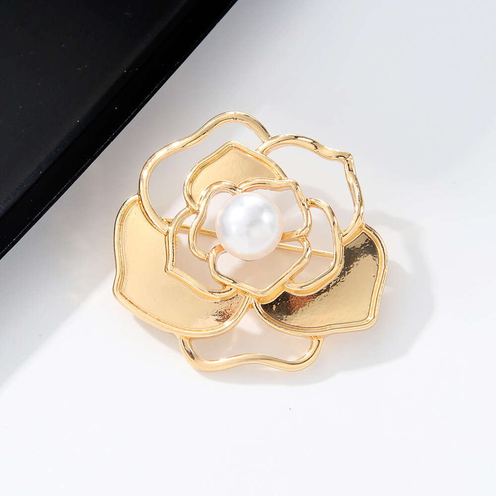 DIY Handmade Mother-of-pearl Inlay Brooch With Pearl Camellia Base And Decorative Pieces
