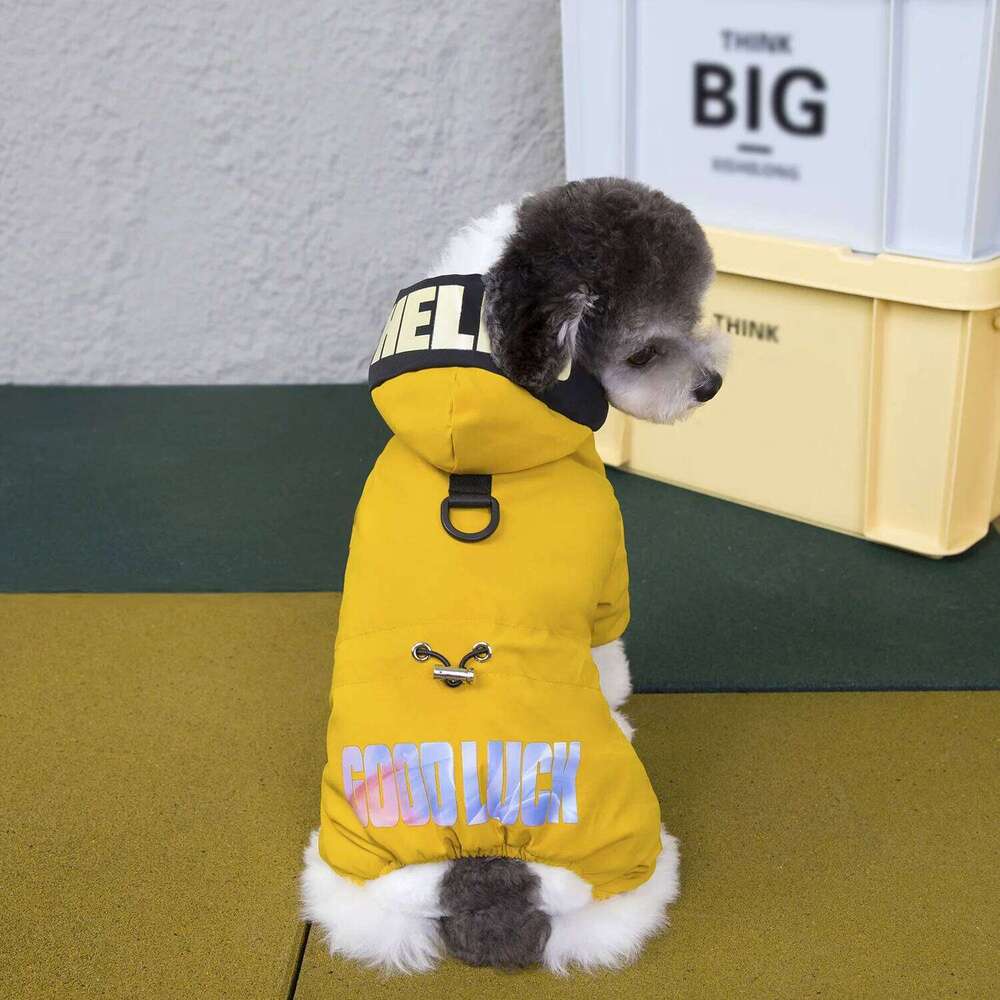 Famous brand PC Lot Waterproof Warm Dog Jumpsuit with Hoodies Winter Pet Clothes Small Dogs Cotton Jackets Puppy Overalls pupakaIK