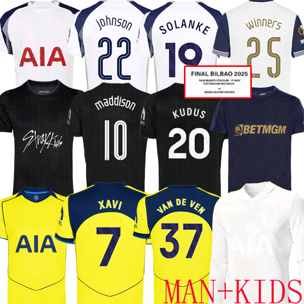 25 26 XAVI RICHARLISON Soccer Jerseys 2025 home AWAY Football shirt VICARIO KULUSEVSKI SOLANKE WERNER KOLO MUANI KIDS of tottenaham player PRE MATCH JERSEY KUDUS