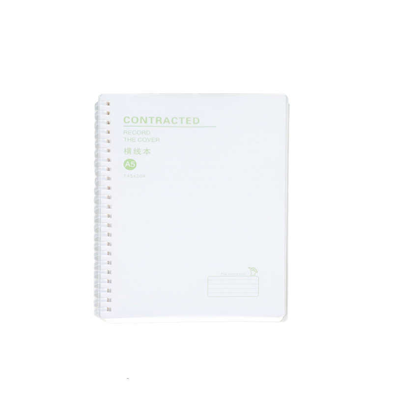 Thickened transparent PP frosted soft coil notebook blank English lined simple grid exercise book S260209