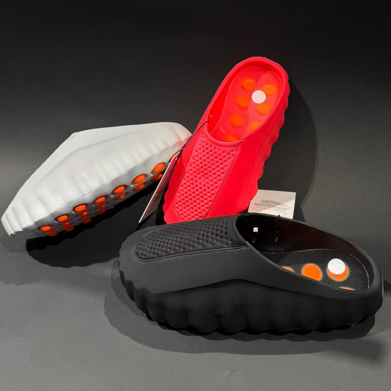 Mind 001 Slides Desginer Slide Slippers New Tech Comfortable Slipper Bone White Solar Red Black Chrome Light Smoke Grey Men Women Summer Fashion Shoes Size 36-46