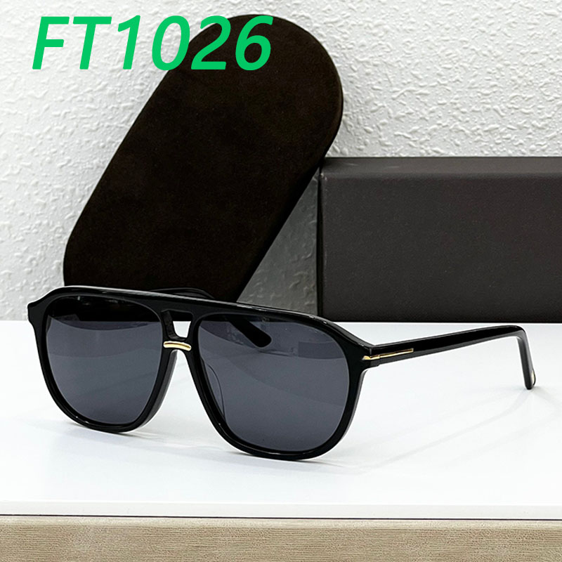 Elliptical three dimensional mens womens designer sunglasses FT1026 luxurious women lightweight acetate frame glasses UV40 vacation wedding business style