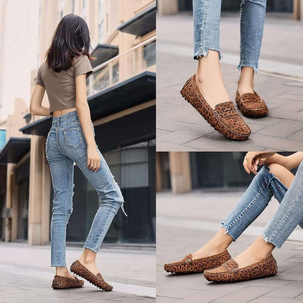 Women S Suede Leather Casual Penny Loafers Retro Ladies Moccasins Driving Mocs Comfort Slip On Fashion Boat Shoes Classic Flats