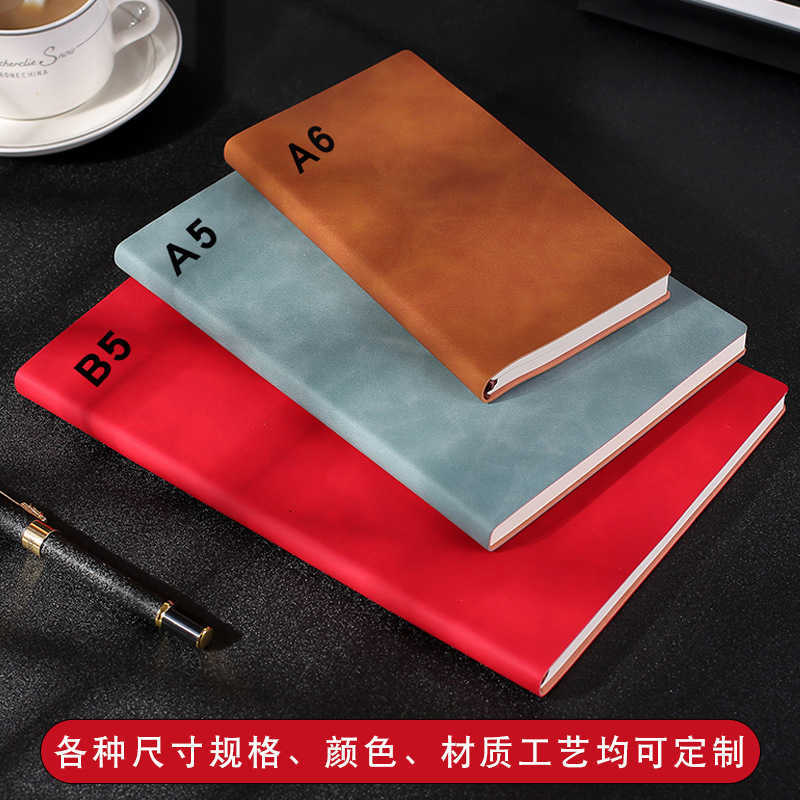 A5 soft-touch sheepskin notebook simple business notepad B5 leather-bound softcover notebook A6 S260209