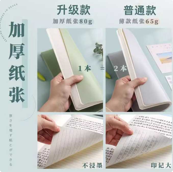 Notebook Ins Simple Softcover B5 Large Softcover Notebook A5 Student Thickened Leather Stitched Notebook S260209