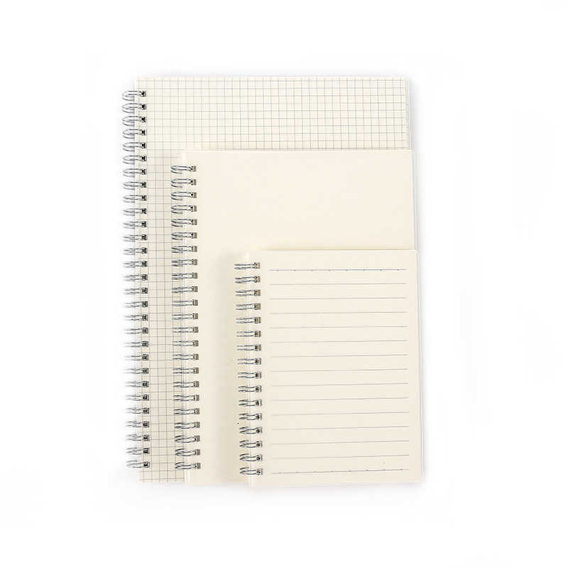 PPA5 coil-bound transparent notebook loose-leaf notebook notepad with frosted grid and horizontal lines S260209