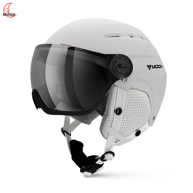 ski helmet with integrated winter sports goggles for men and women allinone snow helmet complete set of snowboarding equipment full helmet for skiing - view 3