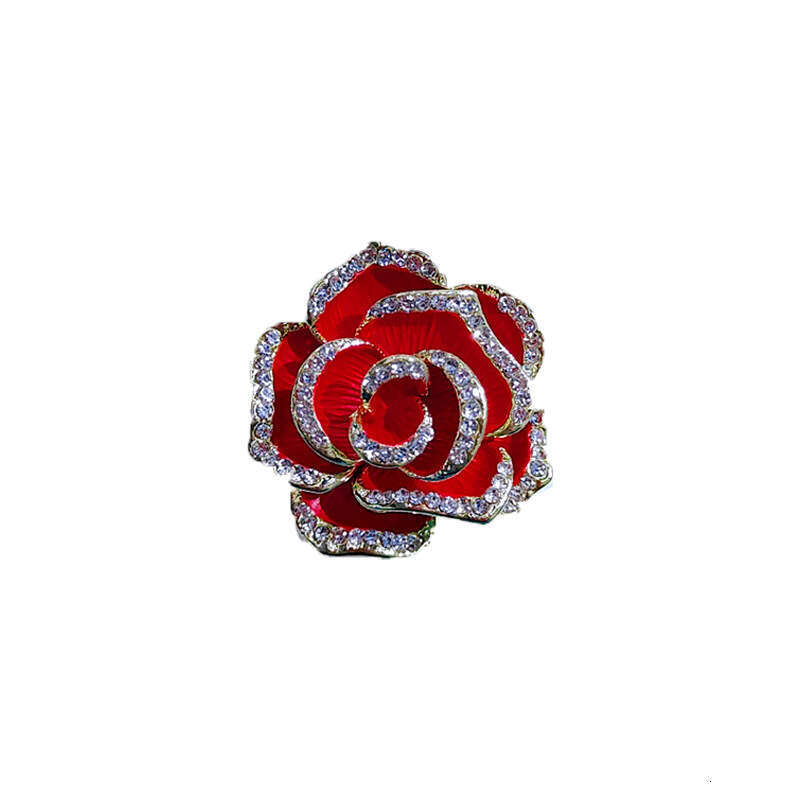 Elegant Camellia Design Sense Niche Brooch Style High-end Luxurious Temperament Suit Pin Accessory