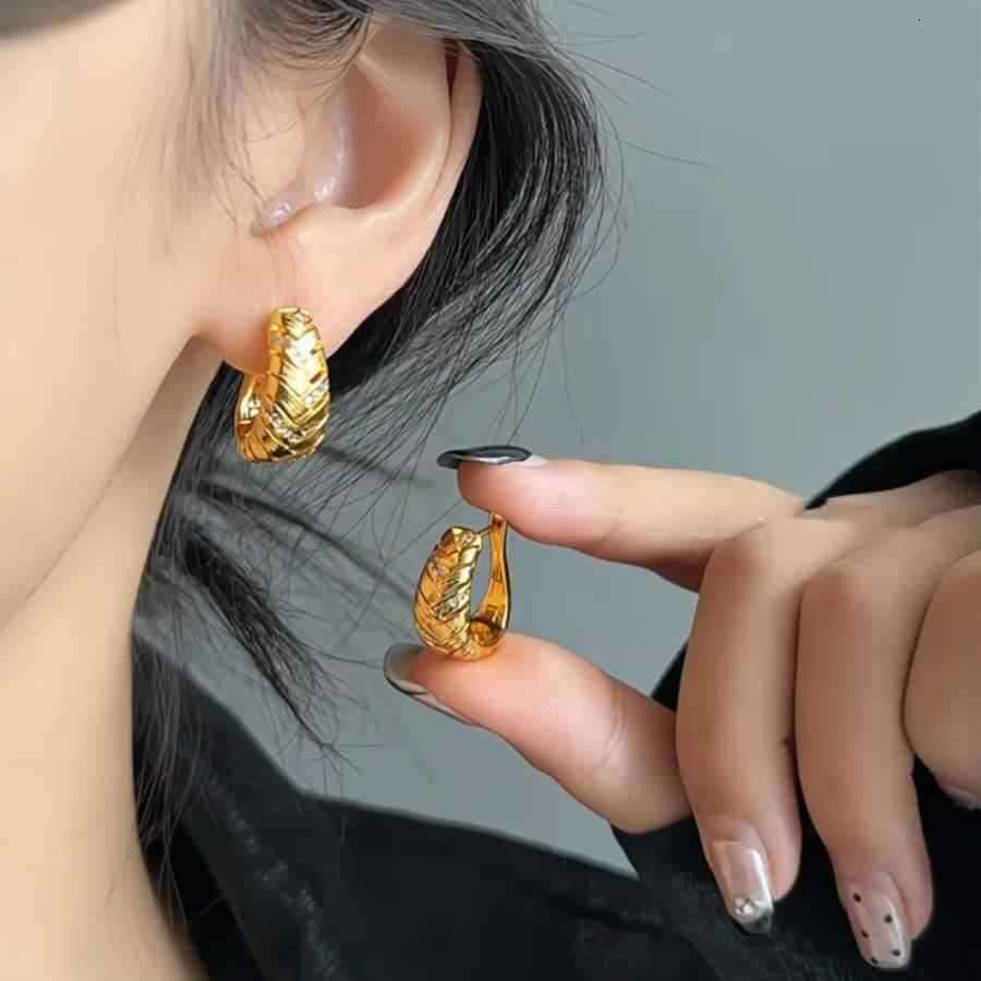 Wheat Earring French Vintage Diamond Design Fashion Jewelry Versatile Everyday Earrings