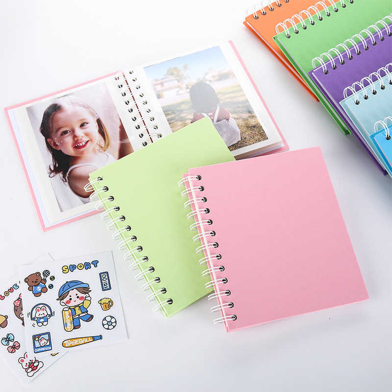 Macaron color DIY photo album self-adhesive photo album journal postcard baby growth photo collection commemorative album S260209