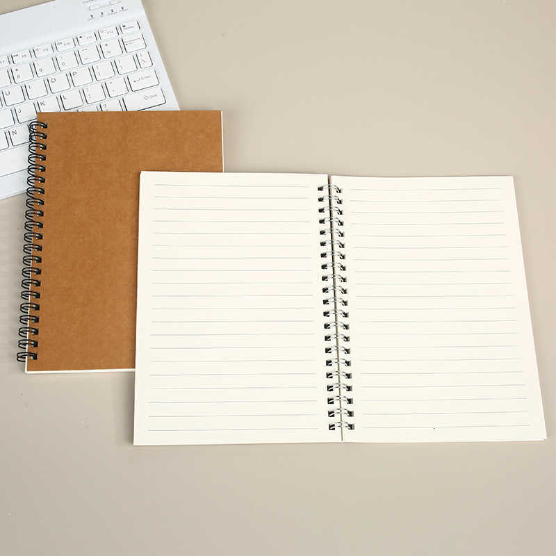 A5 Kraft Paper Spiral Notebook Printable Student Lined Notebook Business Office Notepad S260209
