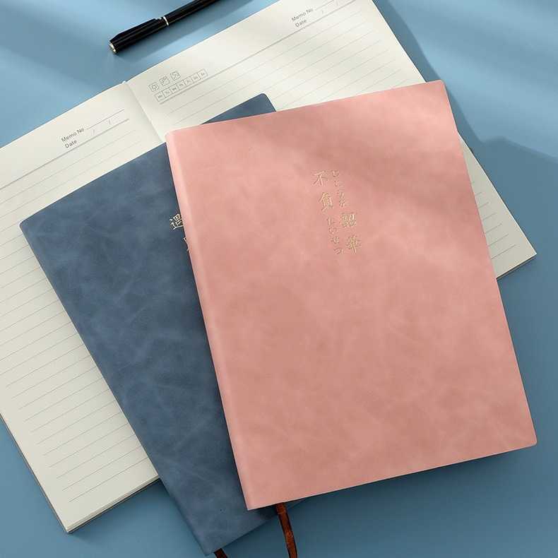 A4 extra-thick notebook soft cover thickened business notepad student office stationery notebook can be printed with gold foil S260209OWTJ