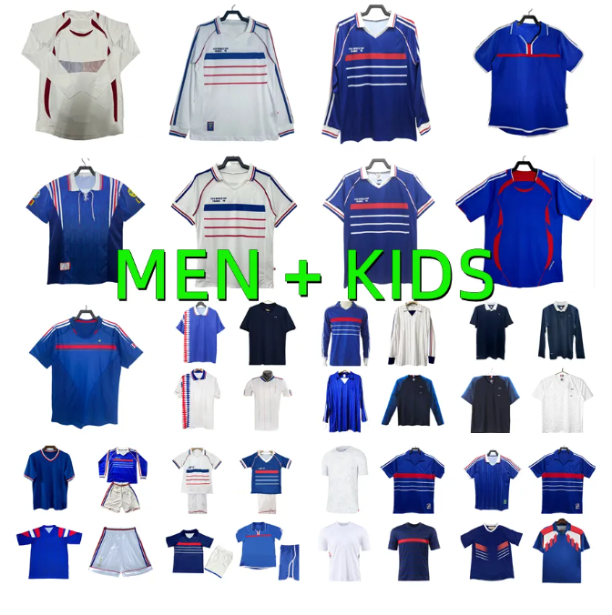 FRANCE ZIDANE HENRY RETRO soccer jerseys 1982 1983 1984 1992 1996 1998 2000 2004 2006 2010 French PLATINI DJORKAEFF TREZEGUET finals Maillot de footbal shirt