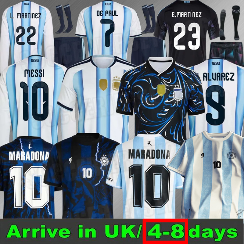2026 2027 Argentina 26 27 50th home Soccer Jerseys MESSIS 50 Years Anniversary Fans Player MAC ALLISTER 21 DYBALA DI MARIA MARTINEZ 7 DE PAUL Kids Kit Men Football Shirt