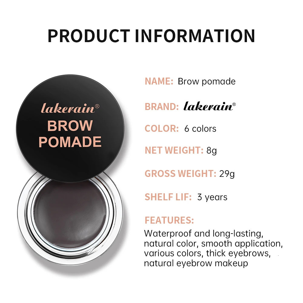 6 Colors Long-lasting Eyebrow Enhancers Makeup Waterproof 3D Natural Eye Brow Pomade Eyebrow Gel With Brush Professional Makeup 260126