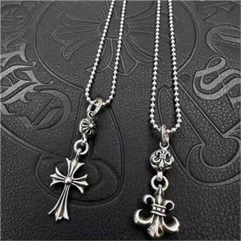 Designer Chrome Jewelry Crowley Classic Round Ball Cross Necklace Same Style As Xiges Personalized Sweater Chain For Men And Women Couples
