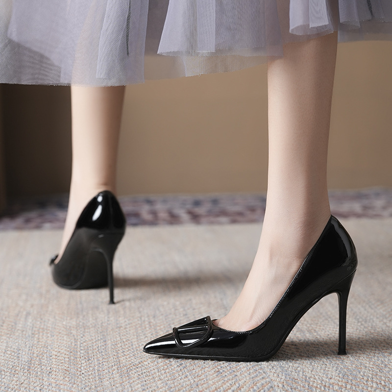 Free Shipping Designer high heels Coarse heel thick bottom strap design: Warm leg length enhancing not tiring for feet Spacious Feminine Elegant