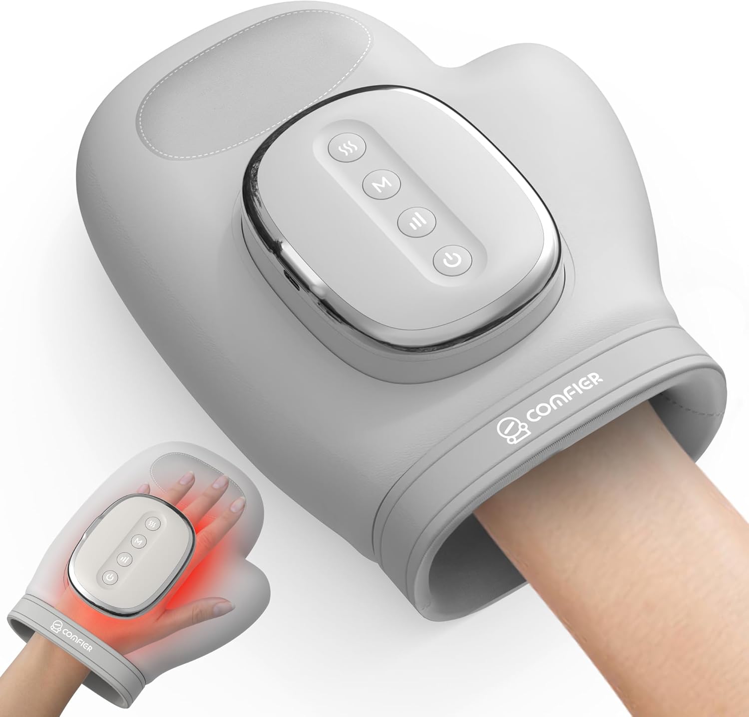 Cordless Electric Hand Massager with Heat & Compression for Arthritis & Wrist Pain Relief