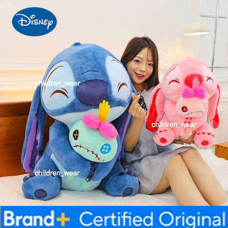 Disney Big Size Lilo & Stitch Doll Scrump Cartoon Pink Angel Plush Toy Cute Anime Soft Stuffed Kawaii Children'S Birthday Gift H260210