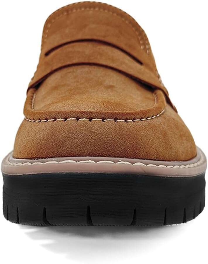 Womens Platform Penny Loafer Slip On Suede Chunky Dress Loafers Casual Business Oxford For Work