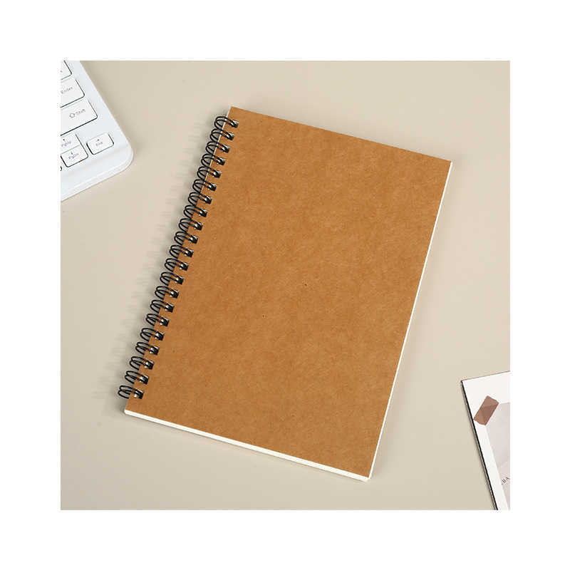 A5 Kraft Paper Spiral Notebook Printable Student Lined Notebook Business Office Notepad S260209